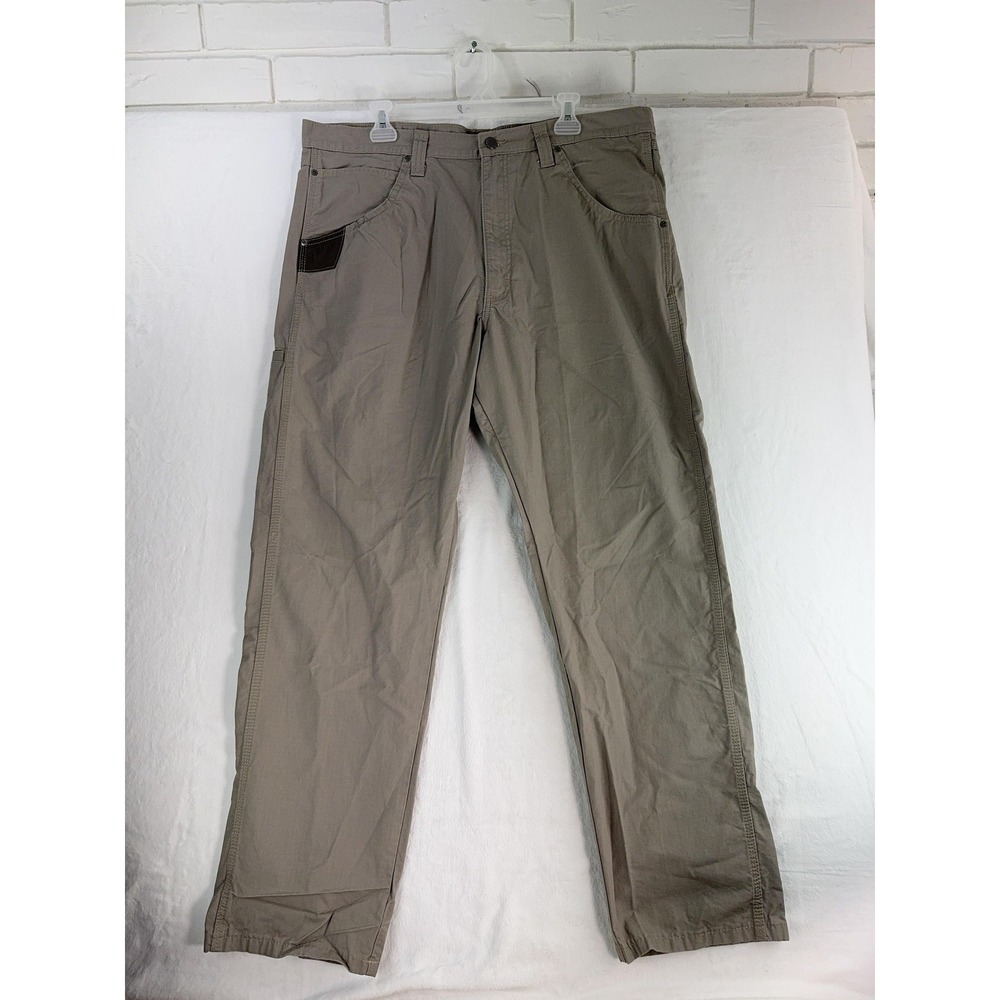 Wrangler Workwear Pants Mens 40x32 Khaki Ripstop Utility Work Casual Pockets